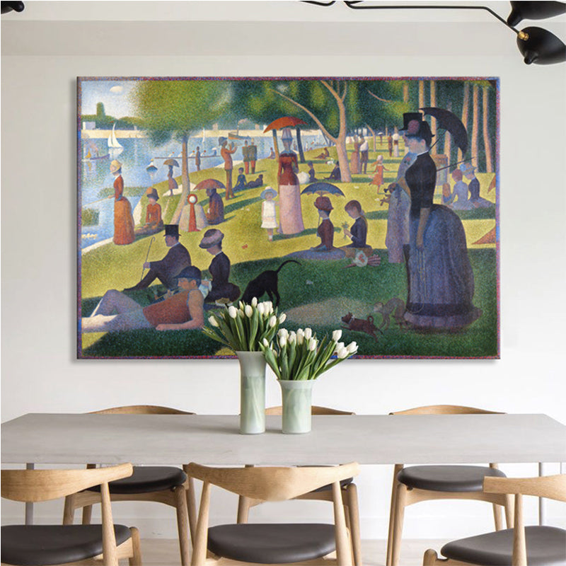 Green Island Entertainment Wall Art Traditional Textured Canvas Print for Dining Room Green Clearhalo 'Art Gallery' 'Canvas Art' 'Traditional' Arts' 1707476