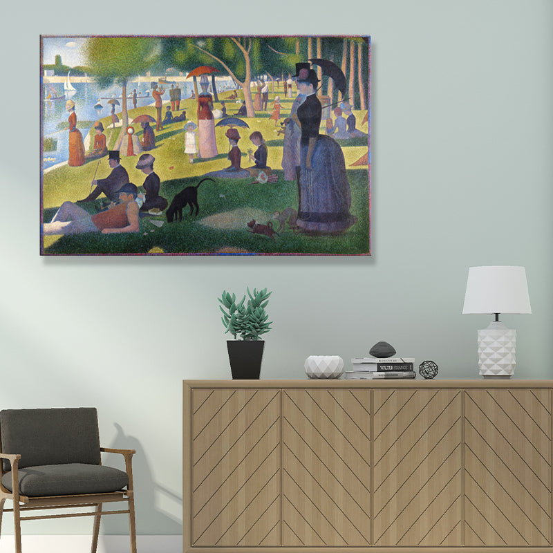 Green Island Entertainment Wall Art Traditional Textured Canvas Print for Dining Room Clearhalo 'Art Gallery' 'Canvas Art' 'Traditional' Arts' 1707477