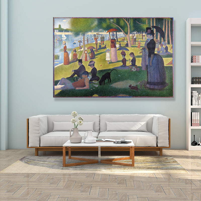 Green Island Entertainment Wall Art Traditional Textured Canvas Print for Dining Room Clearhalo 'Art Gallery' 'Canvas Art' 'Traditional' Arts' 1707478