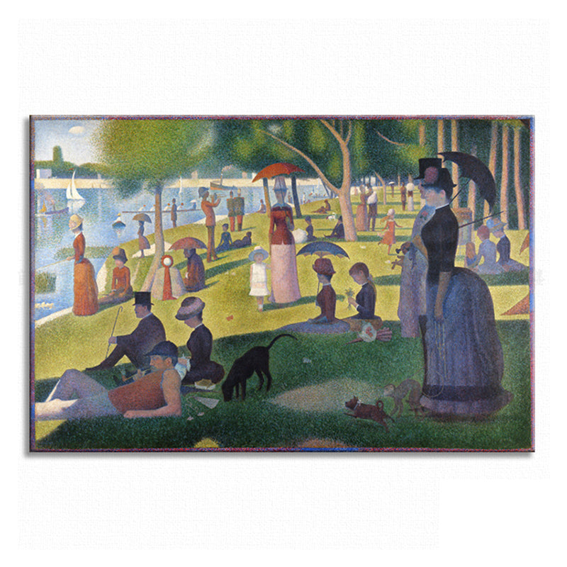 Green Island Entertainment Wall Art Traditional Textured Canvas Print for Dining Room Clearhalo 'Art Gallery' 'Canvas Art' 'Traditional' Arts' 1707479