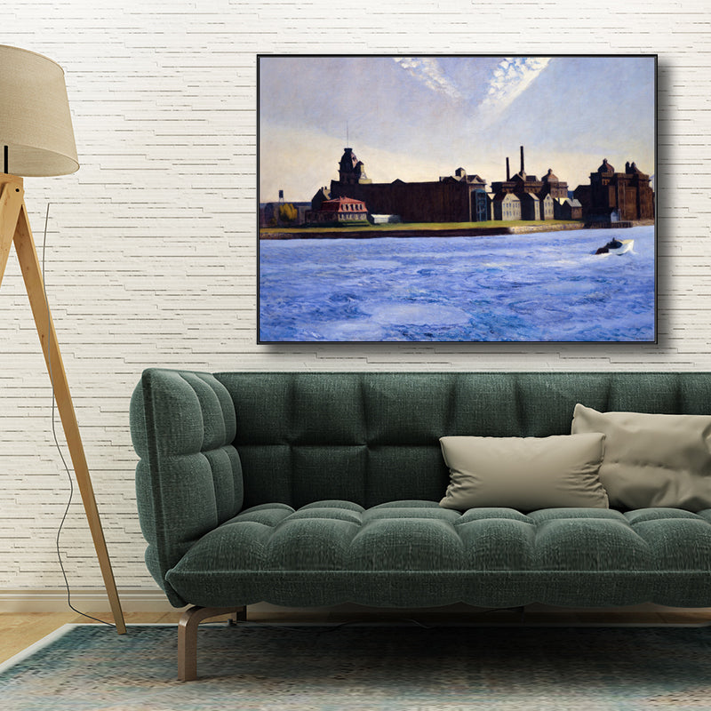Europe Village Landscape Canvas Art Textured Rustic Living Room Wall Decor in Soft Color Clearhalo 'Art Gallery' 'Canvas Art' 'Country Art Gallery' 'French Country' 'Rustic' Arts' 1707627