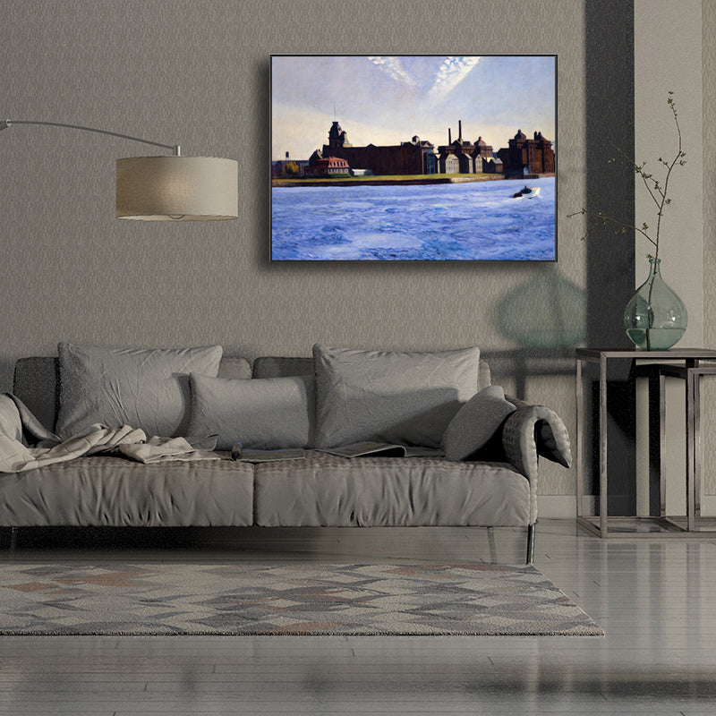 Europe Village Landscape Canvas Art Textured Rustic Living Room Wall Decor in Soft Color Clearhalo 'Art Gallery' 'Canvas Art' 'Country Art Gallery' 'French Country' 'Rustic' Arts' 1707628
