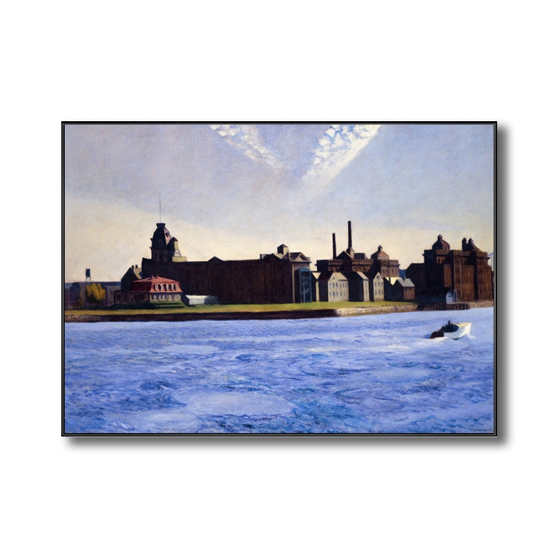 Europe Village Landscape Canvas Art Textured Rustic Living Room Wall Decor in Soft Color Clearhalo 'Art Gallery' 'Canvas Art' 'Country Art Gallery' 'French Country' 'Rustic' Arts' 1707629