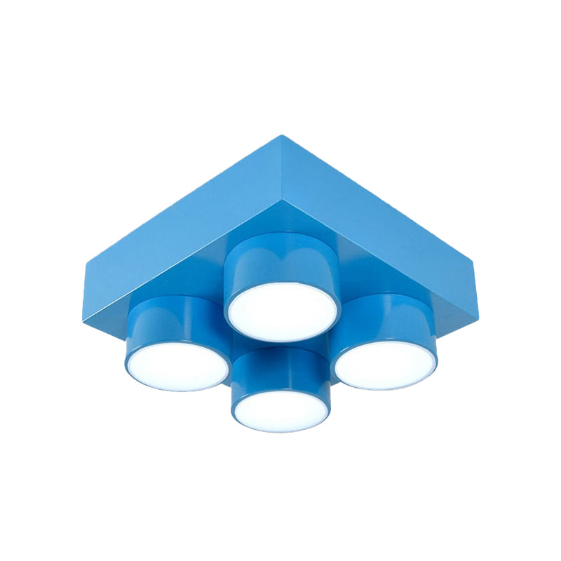 Modern Simple Flush Mount Light Rectangle Multi-Head Metal Ceiling Lamp for Kitchen Clearhalo 'Ceiling Lights' 'Close To Ceiling Lights' 'Close to ceiling' Lighting' 170778