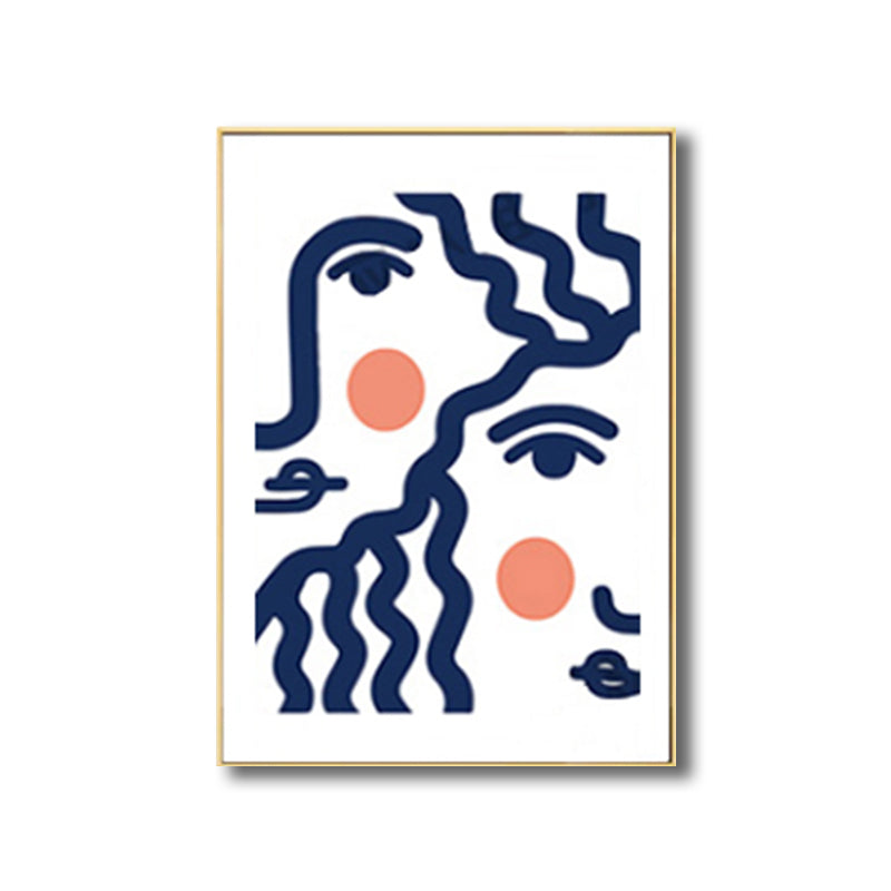 Pastel Girl Face Drawing Canvas Textured Minimalistic Wall Art Decor for Living Room Clearhalo 'Art Gallery' 'Canvas Art' 'Contemporary Art Gallery' 'Contemporary Art' 'Minimalism' 'Minimalist Art Gallery' 'Scandinavian' Arts' 1707963