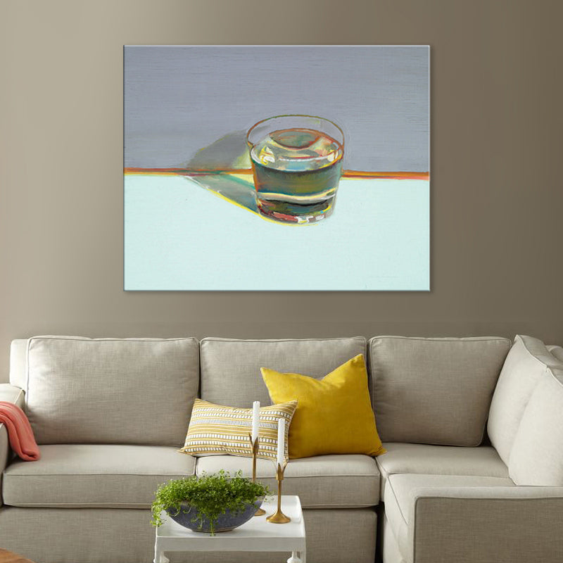 A Glass of Whisky Wall Decor Green Traditional Square Canvas Print for Living Room Clearhalo 'Art Gallery' 'Canvas Art' 'Traditional' Arts' 1708136