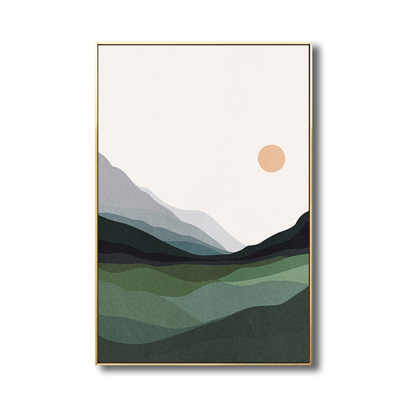 Canvas Textured Wall Decor Country Style Mountains Landscape Painting, Multiple Sizes Clearhalo 'Art Gallery' 'Canvas Art' 'Country Art Gallery' 'French Country' 'Rustic' Arts' 1708265
