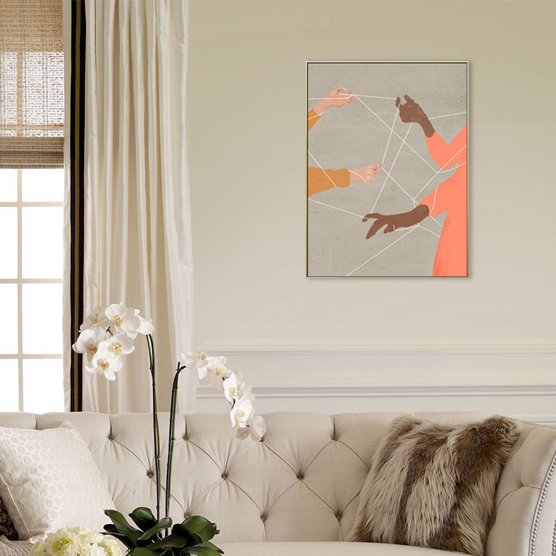 Nordic Figure Drawing Wall Art Pastel Color Textured Canvas Print for Teens Bedroom Clearhalo 'Arts' 'Canvas Art' 1708300