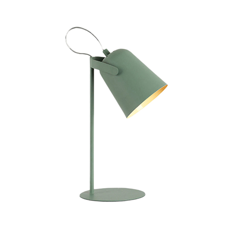 Adjustable Barre Shade Desk Lamp Macaron Style Metallic 1 Light Bedroom Standing Desk Light in Black/Grey Clearhalo 'Lamps' 'Table Lamps' Lighting' 170845