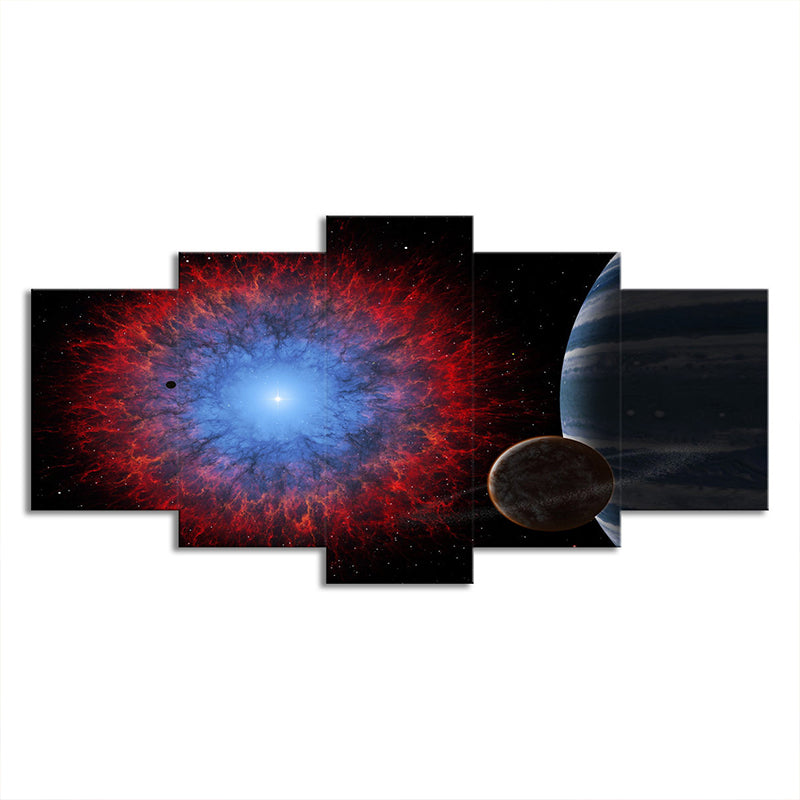 Multi-Piece Universe Planet Art Print Canvas Science Fiction Wall Decor for Home Clearhalo 'Art Gallery' 'Canvas Art' 'Kids' Arts' 1708663