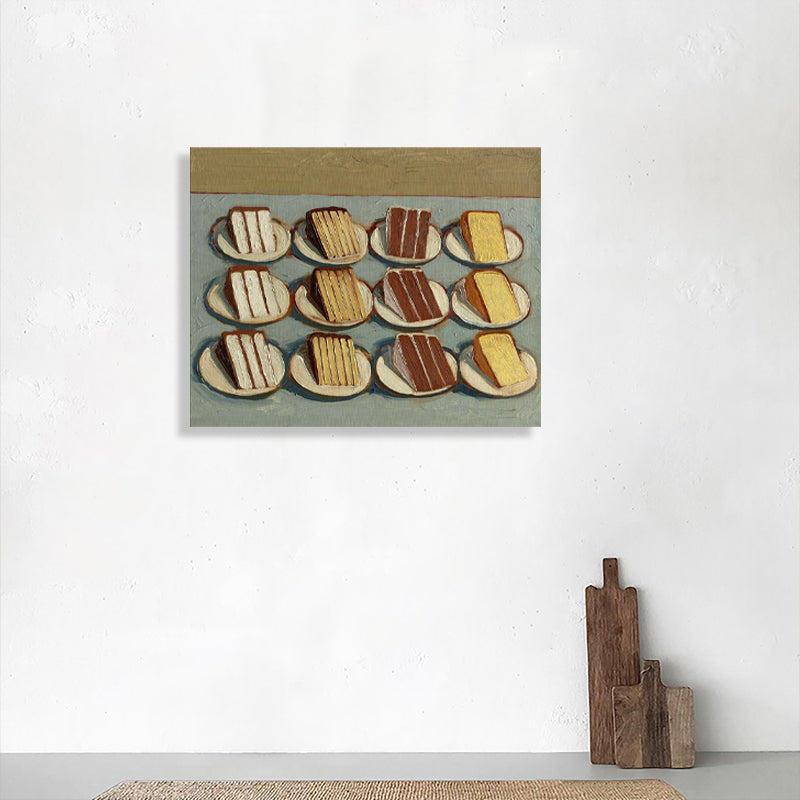 Brown Cakes Pattern Canvas Textured Wall Art Print for Girls Bedroom, Multiple Sizes Clearhalo 'Art Gallery' 'Canvas Art' 'Traditional' Arts' 1708709