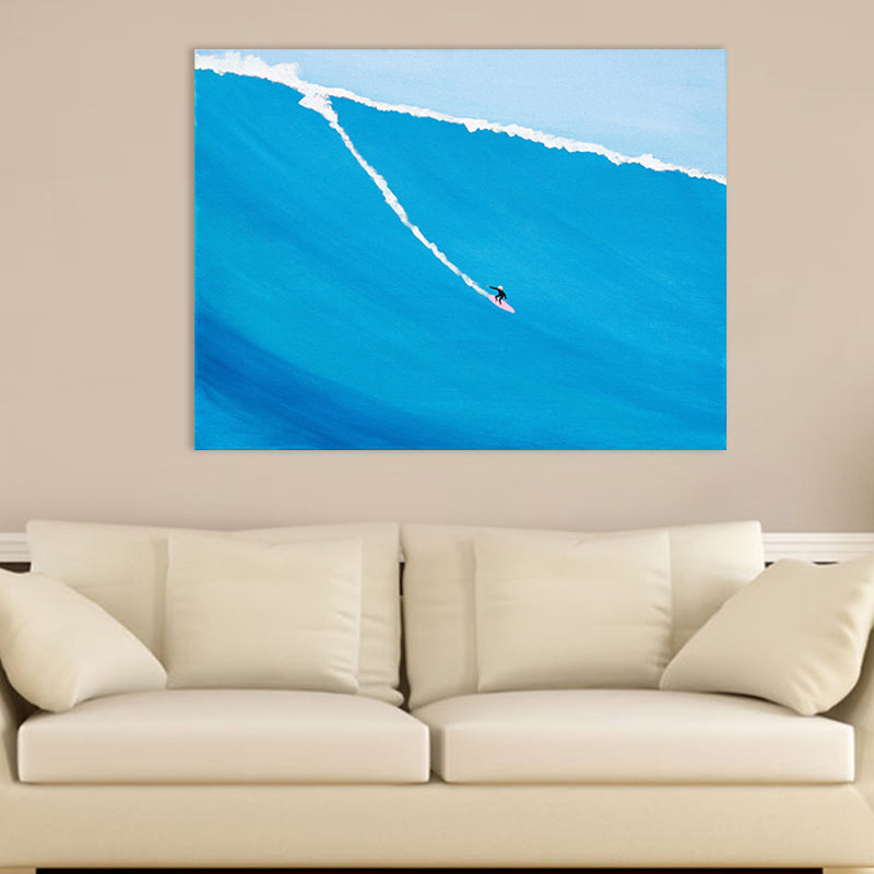 Canvas Textured Painting Tropical Sea Sport Wall Art Decor in Soft Color for Dining Room Clearhalo 'Art Gallery' 'Canvas Art' 'Coastal Art Gallery' 'Tropical' Arts' 1708847