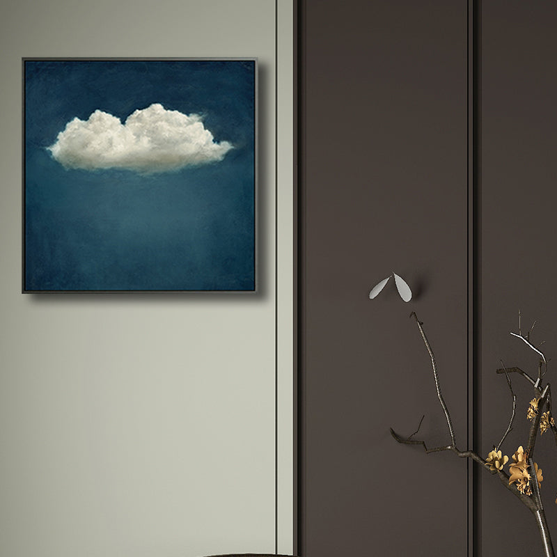 Cartoon Cloud Art Print Blue Wall Decor for Living Room, Multiple Sizes Available Clearhalo 'Art Gallery' 'Canvas Art' 'Kids' Arts' 1708971