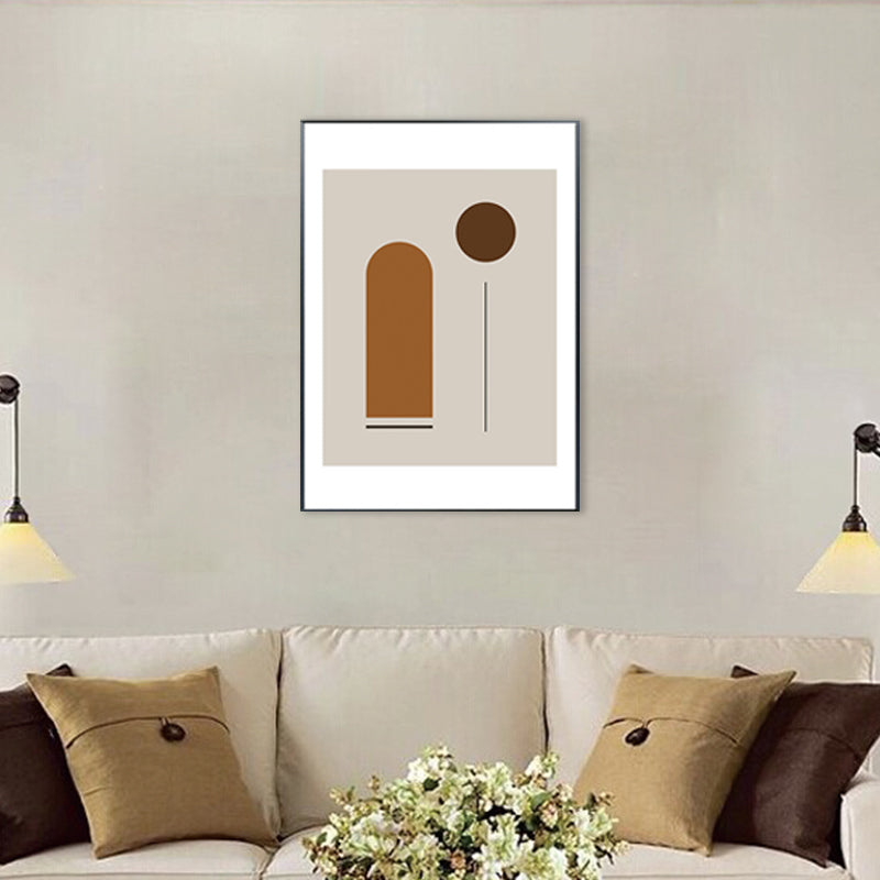 Nordic Geometric Pattern Painting Pastel Color Kitchen Backsplash Wall Art Print