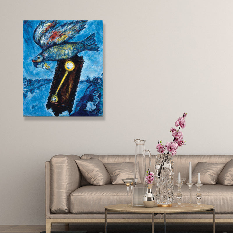 Fish in the River Painting Cartoon Textured Living Room Wall Art Decor, Multiple Sizes Clearhalo 'Art Gallery' 'Canvas Art' 'Kids' Arts' 1709314
