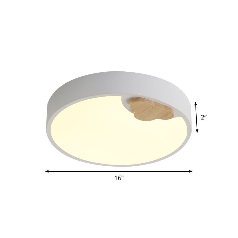 White LED Round Flush Mount Lamp Scandinavian Acrylic Ceiling Light Fixture, 16"/19.5" Width Clearhalo 'Ceiling Lights' 'Close To Ceiling Lights' 'Close to ceiling' 'Flush mount' Lighting' 1709499