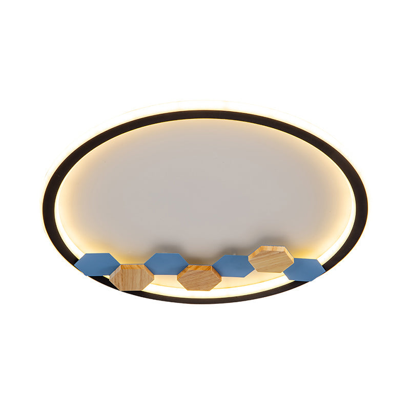 Round/Square Parlor Flush Lamp Acrylic LED Minimalist Ceiling Mounted Light with Leaf/Geometric Deco in Black Clearhalo 'Ceiling Lights' 'Close To Ceiling Lights' 'Close to ceiling' 'Flush mount' Lighting' 1709599