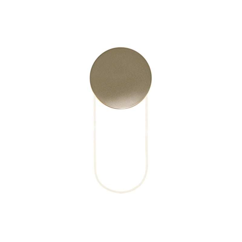 Oval Wall Lamp Contemporary Acrylic LED Bedroom Wall Light Fixture with Gold Metal Round Shade Clearhalo 'Cast Iron' 'Glass' 'Industrial' 'Modern wall lights' 'Modern' 'Tiffany' 'Traditional wall lights' 'Wall Lamps & Sconces' 'Wall Lights' Lighting' 1710541