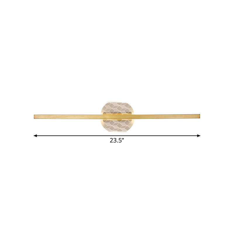 Metal Linear Wall Mount Lighting Modern LED Gold Wall Mounted Light in Warm/White Light, 23.5"/31.5" Width Clearhalo 'Cast Iron' 'Glass' 'Industrial' 'Modern wall lights' 'Modern' 'Tiffany' 'Traditional wall lights' 'Wall Lamps & Sconces' 'Wall Lights' Lighting' 1710663