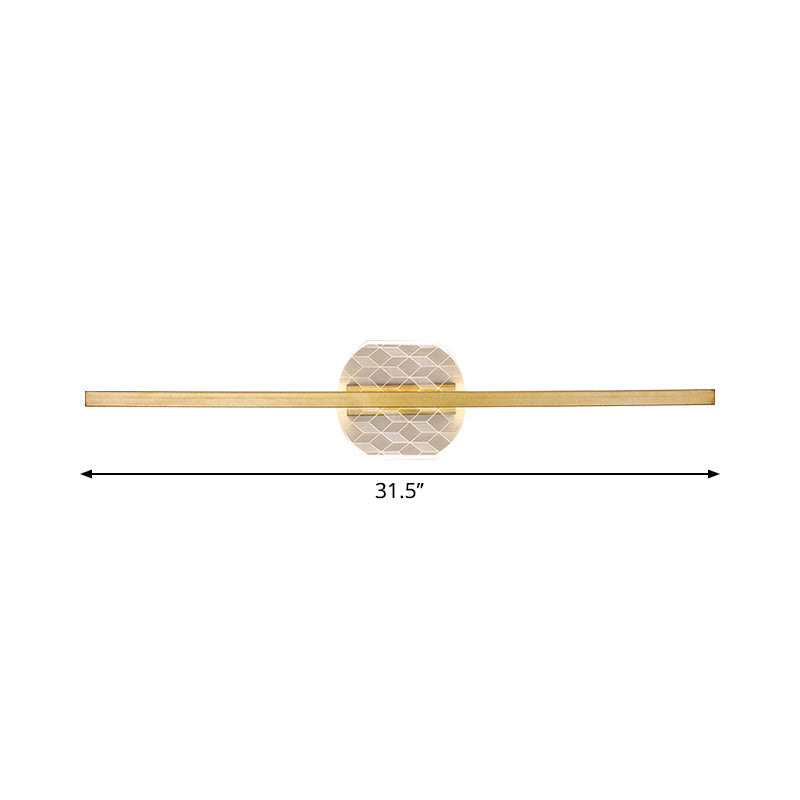 Metal Linear Wall Mount Lighting Modern LED Gold Wall Mounted Light in Warm/White Light, 23.5"/31.5" Width Clearhalo 'Cast Iron' 'Glass' 'Industrial' 'Modern wall lights' 'Modern' 'Tiffany' 'Traditional wall lights' 'Wall Lamps & Sconces' 'Wall Lights' Lighting' 1710664