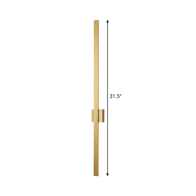 Acrylic Rectangle Wall Mount Lighting Nordic 23.5"/31.5" Wide LED Wall Light Sconce in Gold, Warm/White Light Clearhalo 'Cast Iron' 'Glass' 'Industrial' 'Modern wall lights' 'Modern' 'Tiffany' 'Traditional wall lights' 'Wall Lamps & Sconces' 'Wall Lights' Lighting' 1710689