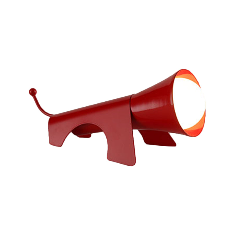 1 Head Children Room Desk Light Cartoon Red/Yellow Night Table Lamp with Dog-Like Metallic Shade Clearhalo 'Lamps' 'Table Lamps' Lighting' 1711166