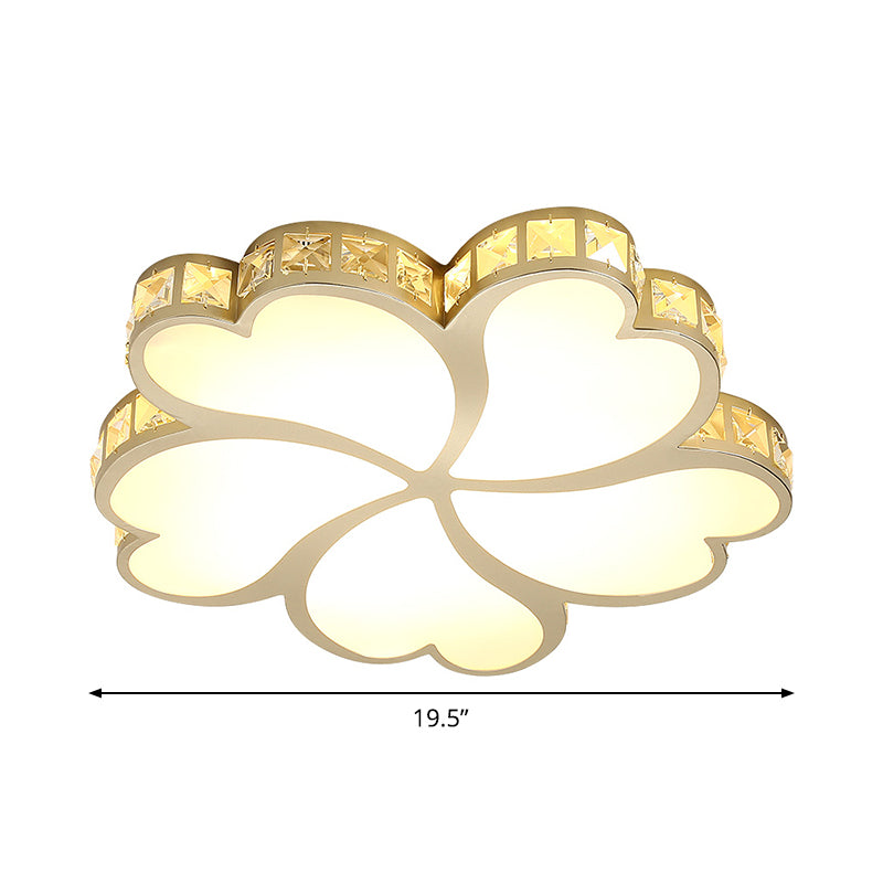 Floral Faceted Crystal Flush Mount Modernism LED Gold Ceiling Lighting for Sleeping Room Clearhalo 'Ceiling Lights' 'Close To Ceiling Lights' 'Close to ceiling' 'Flush mount' Lighting' 1711864