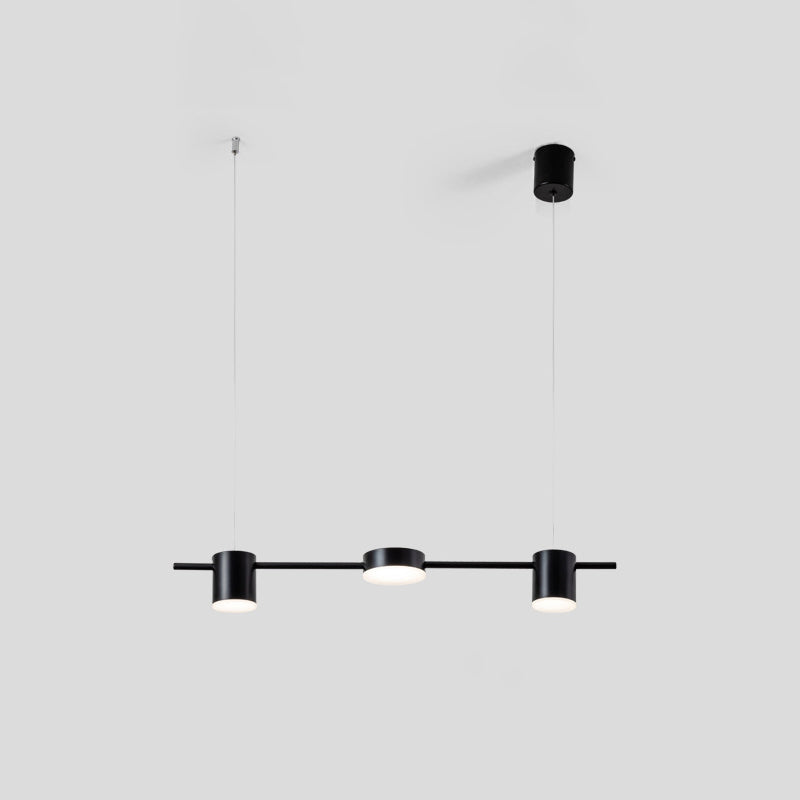 Linear Metallic Chandelier Light Modern 3/5 Heads Black/Gold Hanging Lamp with Rotatable Shade, Warm/White Light Clearhalo 'Ceiling Lights' 'Island Lights' Lighting' 1712760