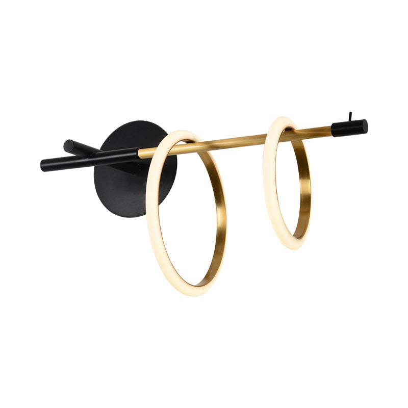 Ring Metal Wall Mount Lighting Modernist Black/White LED Wall Light Fixture with Straight Arm for Living Room Clearhalo 'Cast Iron' 'Glass' 'Industrial' 'Modern wall lights' 'Modern' 'Tiffany' 'Traditional wall lights' 'Wall Lamps & Sconces' 'Wall Lights' Lighting' 1712945