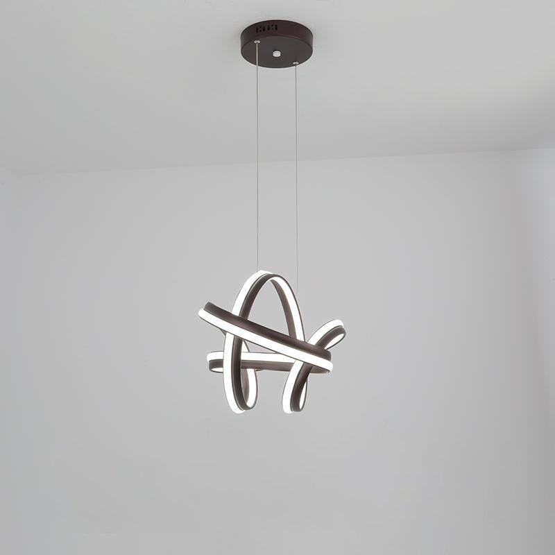 Twisting Living Room Chandelier Lighting Acrylic LED Modernism Pendant Light Fixture in Black Clearhalo 'Ceiling Lights' 'Chandeliers' 'Modern Chandeliers' 'Modern' Lighting' 1713521