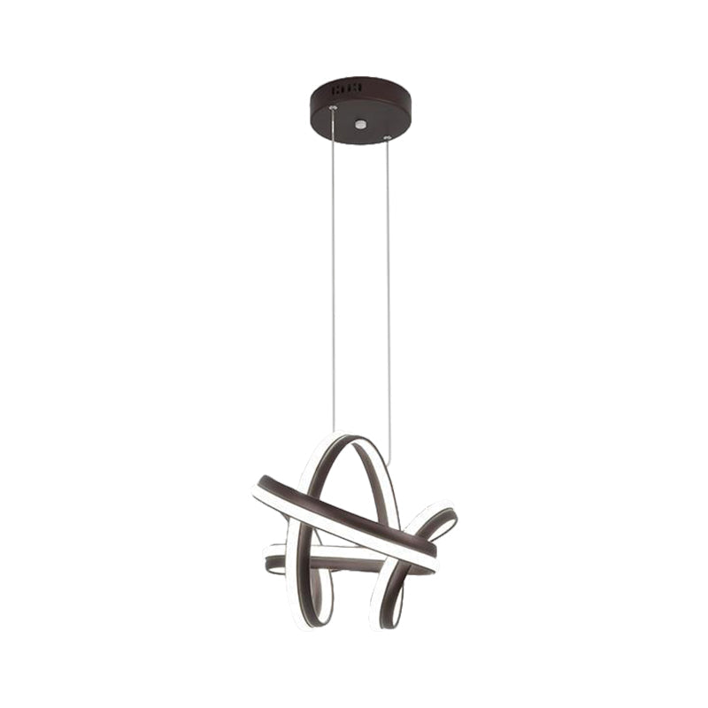 Twisting Living Room Chandelier Lighting Acrylic LED Modernism Pendant Light Fixture in Black Clearhalo 'Ceiling Lights' 'Chandeliers' 'Modern Chandeliers' 'Modern' Lighting' 1713522