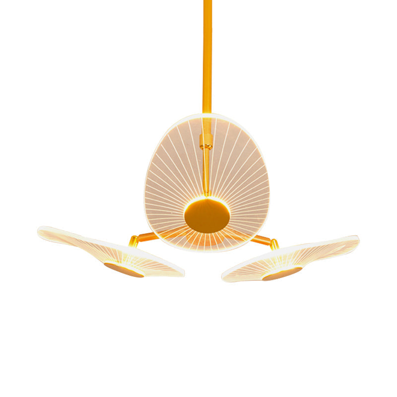 Oval Chandelier Light Modernist Acrylic LED Gold Hanging Lamp Kit in Warm/White Light for Bedroom Clearhalo 'Ceiling Lights' 'Chandeliers' 'Modern Chandeliers' 'Modern' Lighting' 1713526