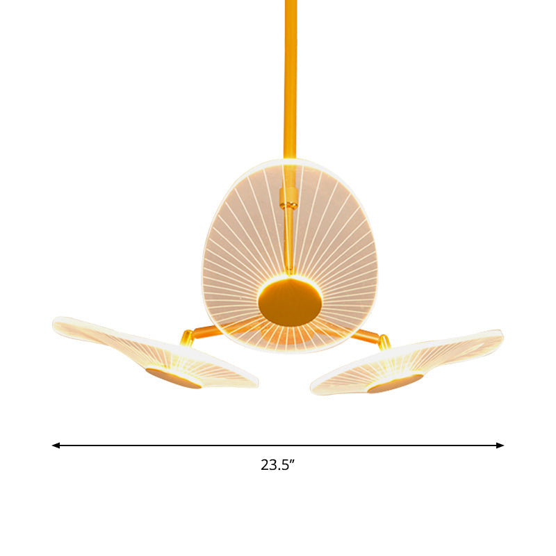 Oval Chandelier Light Modernist Acrylic LED Gold Hanging Lamp Kit in Warm/White Light for Bedroom Clearhalo 'Ceiling Lights' 'Chandeliers' 'Modern Chandeliers' 'Modern' Lighting' 1713527