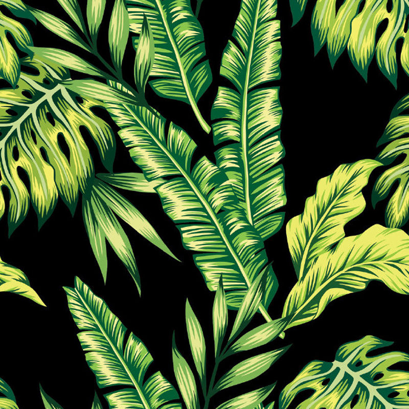 Leaves Pattern Mural Decal Tropical Decorative Kitchen Wall Covering, Made to Measure Clearhalo 'Wall Decor' 'Wall Mural' 1714452