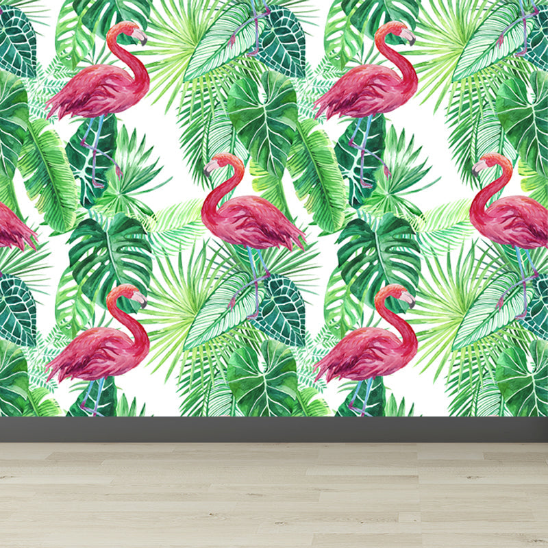 Light Color Wild Landscape Mural Moisture-Proofing Tropical Bedroom Wall Covering Clearhalo 'Wall Decor' 'Wall Mural' 1714895