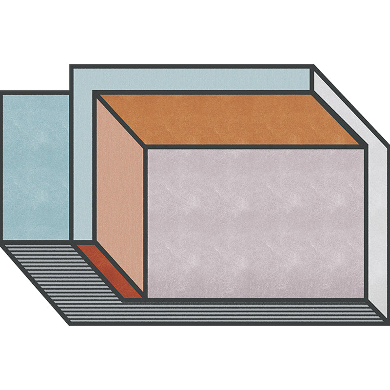 Novelty Living Room Irregular Rug Colorful Color Block Cuboid Print Rug Polyester Stain-Resistant Area Rug Clearhalo 'Area Rug' 'Rug' 1715026