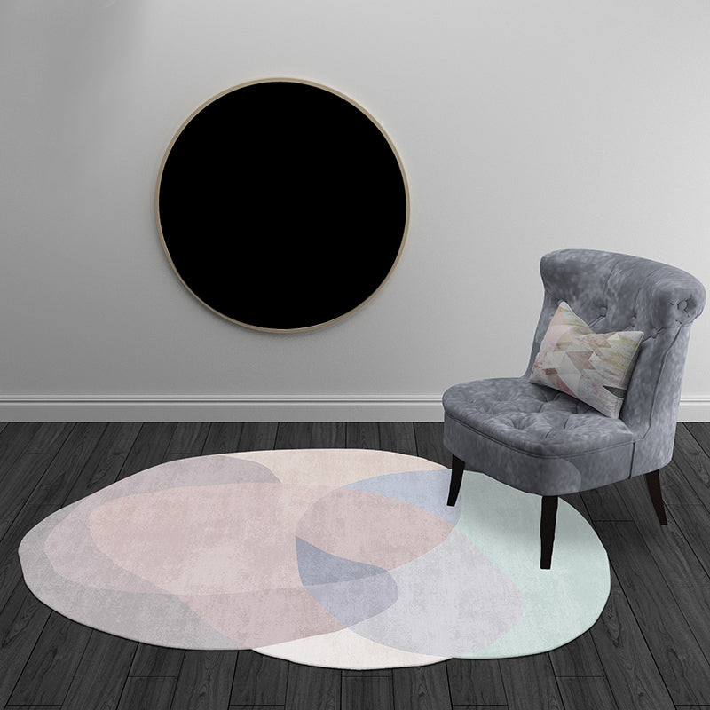 Novelty Living Room Irregular Rug in Red and Blue Color Block Print Rug Polyester Anti-Slip Area Rug Pink Clearhalo 'Area Rug' 'Rug' 1715079