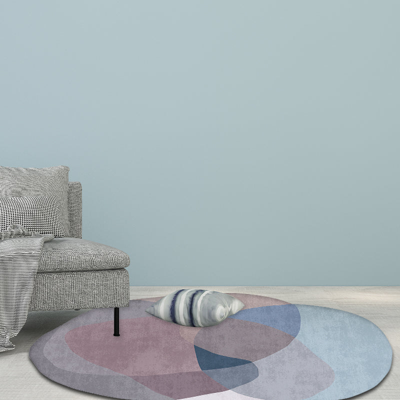 Novelty Living Room Irregular Rug in Red and Blue Color Block Print Rug Polyester Anti-Slip Area Rug Blue Clearhalo 'Area Rug' 'Rug' 1715086