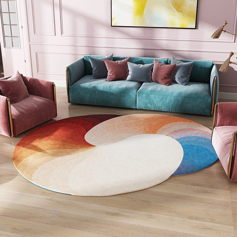 Green and Blue Irregular Rug Bedroom Novelty Colorblock Pattern Area Rug Polyester Stain-Resistant Carpet Yellow-Red Clearhalo 'Area Rug' 'Rug' 1715156