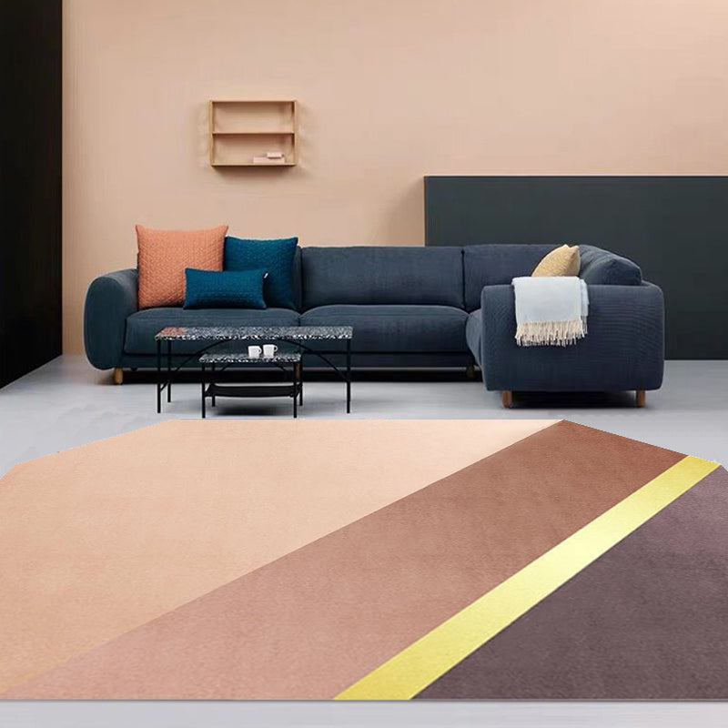 Novelty Living Room Irregular Rug in Brown Color Block Rectangle Print Rug Polyester Stain-Resistant Area Rug Brown Clearhalo 'Area Rug' 'Rug' 1715267