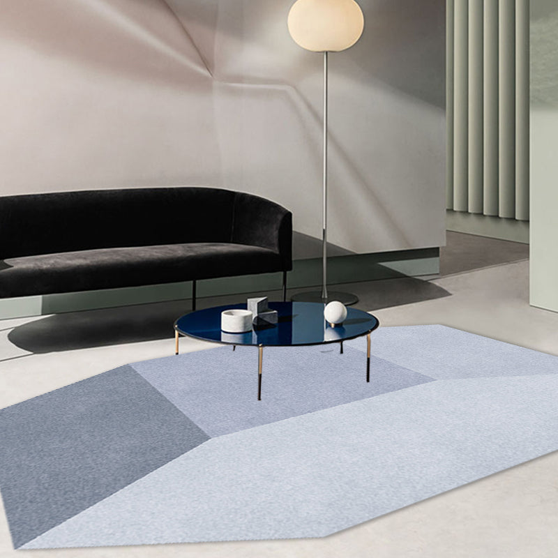 Grey Irregular Bedroom Rug Novelty Color Block Geometry Pattern Area Rug Polyester Anti-Slip Backing Carpet Grey Clearhalo 'Area Rug' 'Rug' 1715385