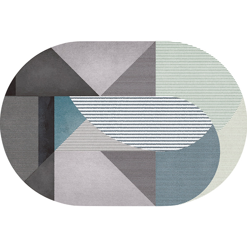 Contemporary Novelty Rug in Red and Orange Color Block Stripe Pattern Rug Polyester Non-Slip Carpet for Home Decor Clearhalo 'Area Rug' 'Rug' 1715504