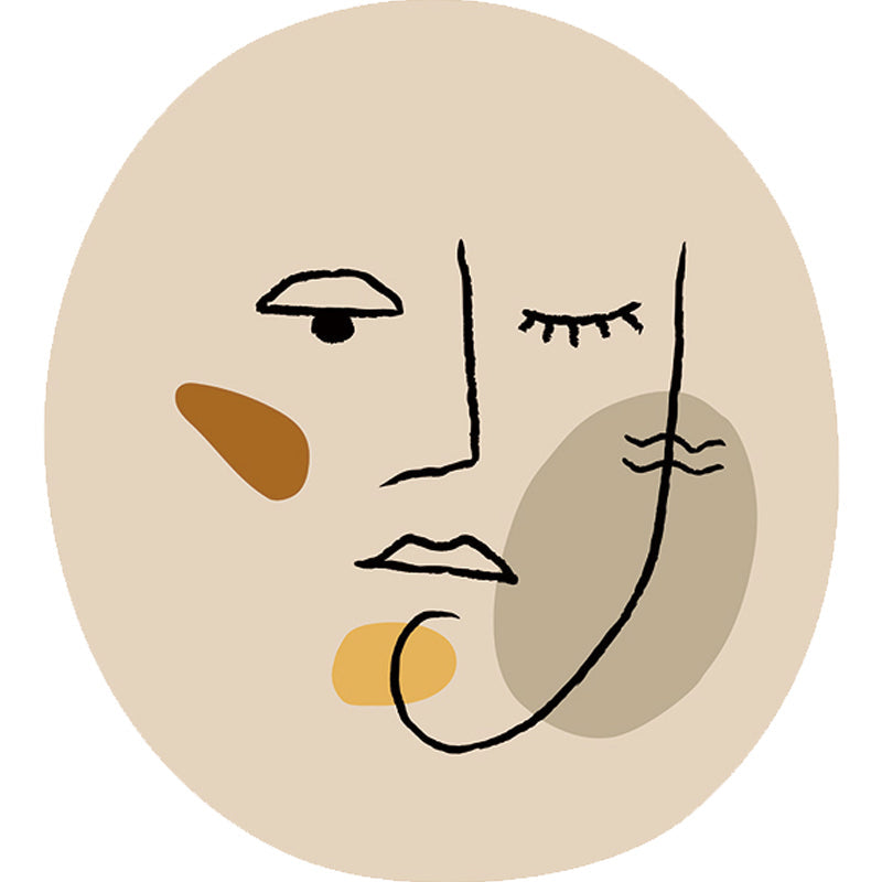 Ivory Irregular Bedroom Rug Novelty Abstract Painting Pattern Area Rug Polyester Stain-Resistant Carpet Clearhalo 'Area Rug' 'Rug' 1715605