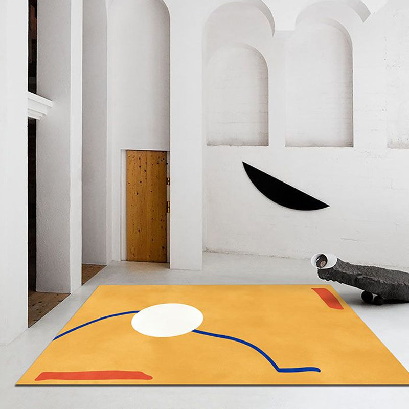 Novelty Abstract Rug Pink and Yellow Polyester Rug Non-Slip Backing Pet Friendly Area Rug for Living Room Yellow Clearhalo 'Area Rug' 'Rug' 1715639