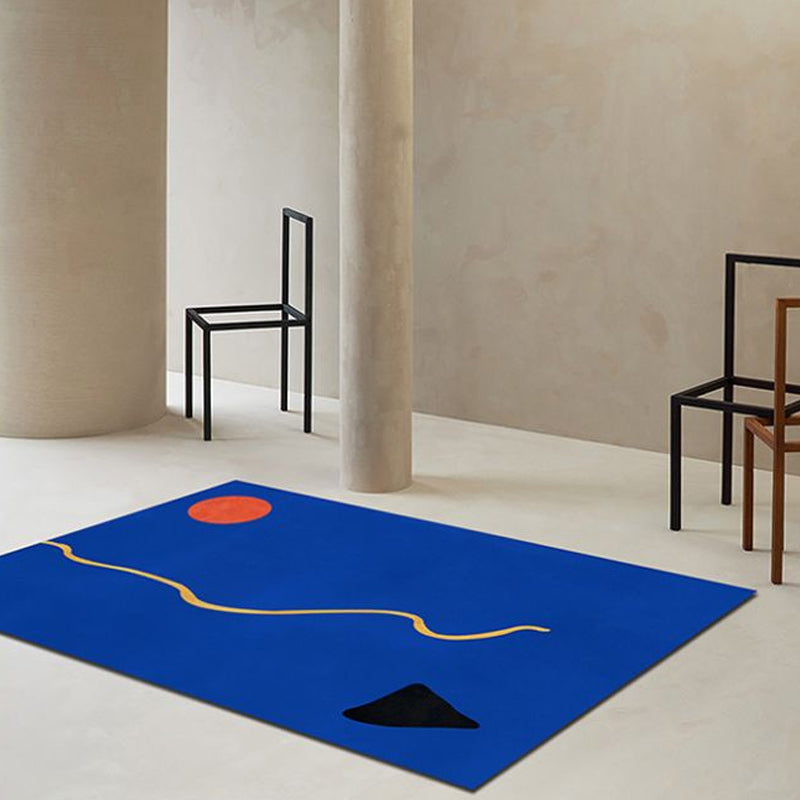 Novelty Abstract Rug Pink and Yellow Polyester Rug Non-Slip Backing Pet Friendly Area Rug for Living Room Blue Clearhalo 'Area Rug' 'Rug' 1715647