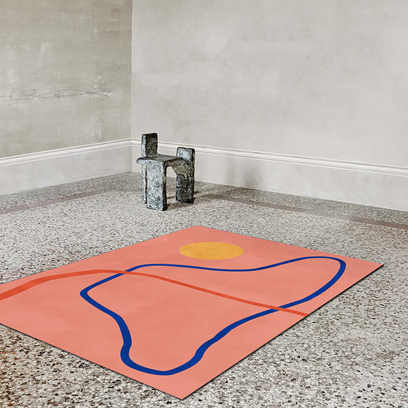 Novelty Abstract Rug Pink and Yellow Polyester Rug Non-Slip Backing Pet Friendly Area Rug for Living Room Clearhalo 'Area Rug' 'Rug' 1715651