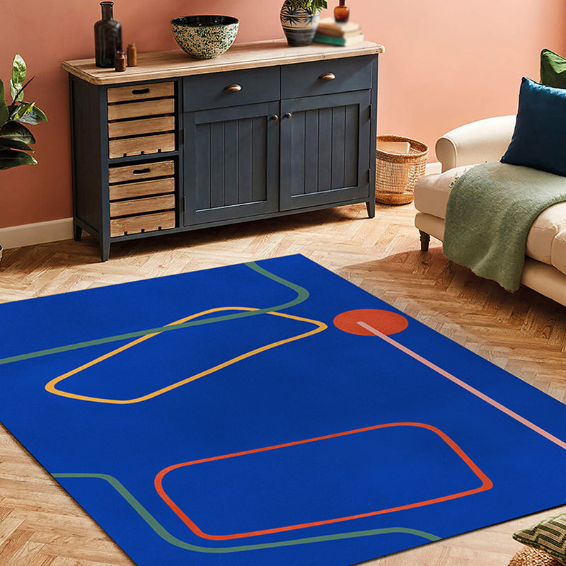 Nordic Modernism Rug Blue and Yellow Abstract Rug Pet Friendly Anti-Slip Carpet for Bedroom Blue Clearhalo 'Area Rug' 'Rug' 1715727