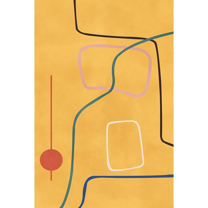 Nordic Modernism Rug Blue and Yellow Abstract Rug Pet Friendly Anti-Slip Carpet for Bedroom Clearhalo 'Area Rug' 'Rug' 1715740