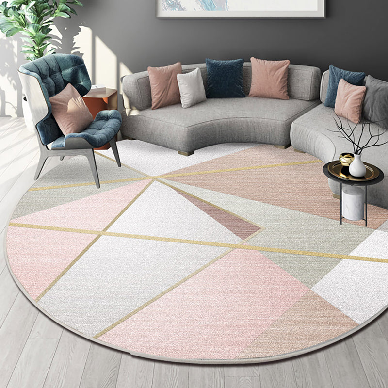 Multicolor Bedroom Rug Contemporary Colorblock Rug Washable Pet Friendly Non-Slip Backing Carpet Pink Clearhalo 'Area Rug' 'Modern' 'Rugs' Rug' 1715805