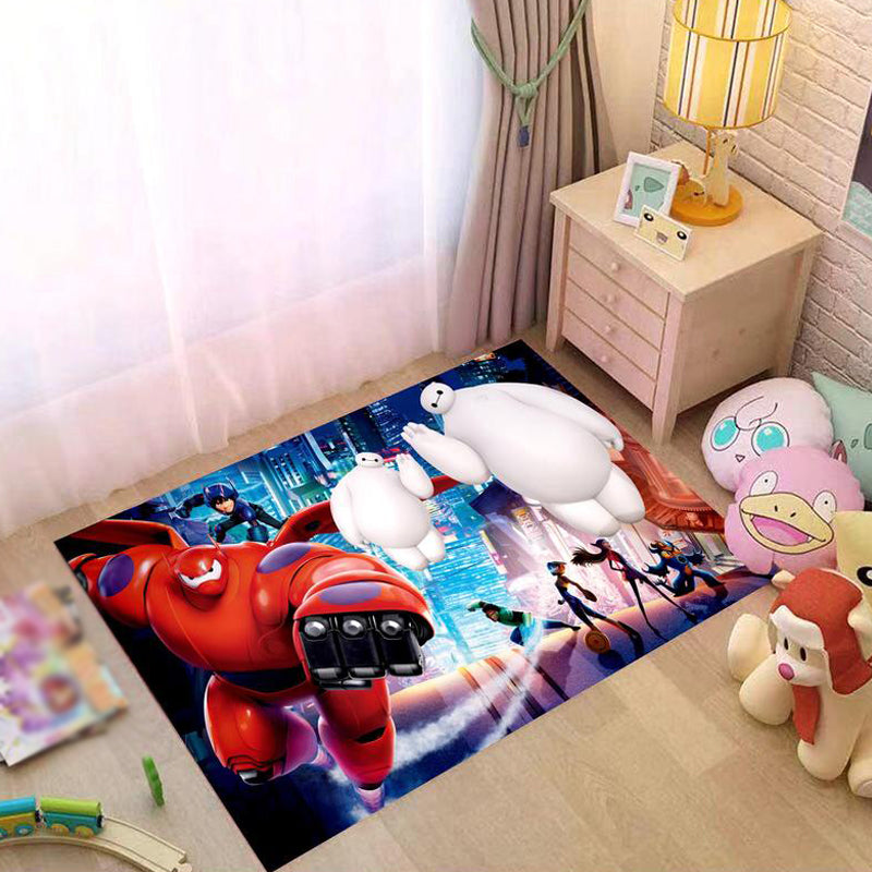 Cute Cartoon Character Pattern Rug Pink and Green Kids Rug Polyester Pet Friendly Washable Non-Slip Backing Area Rug for Nursery Red Clearhalo 'Area Rug' 'Rug' 1715814